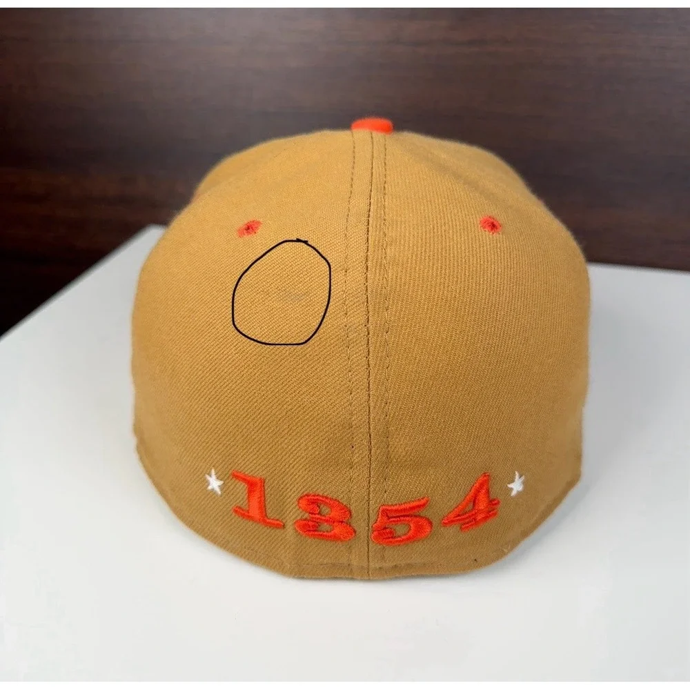 Vintage Leaders 1354 Chicago New Era Fitted Hat - 7 1/2 - Brown Orange